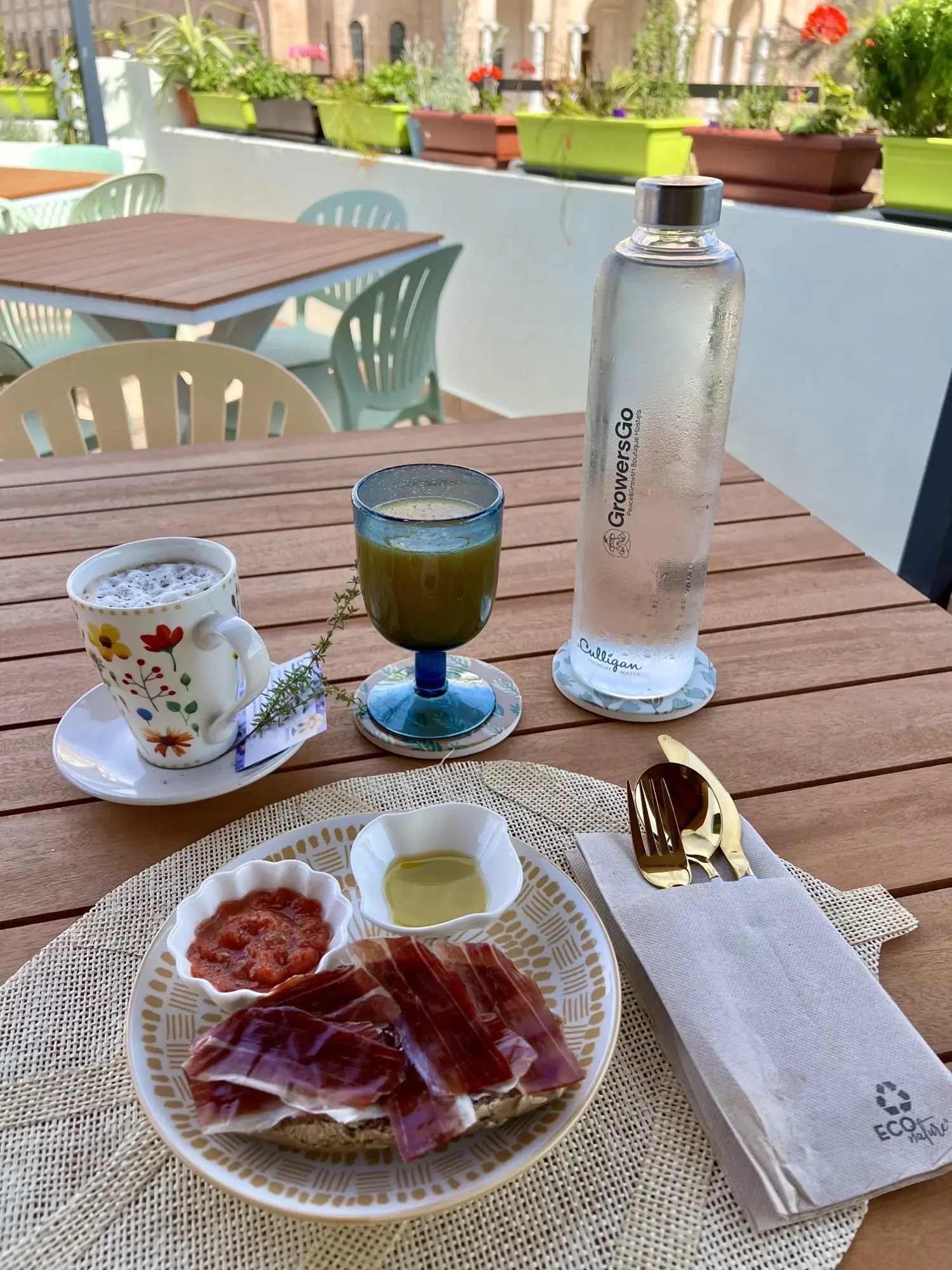 Breakfast growth iberian ham